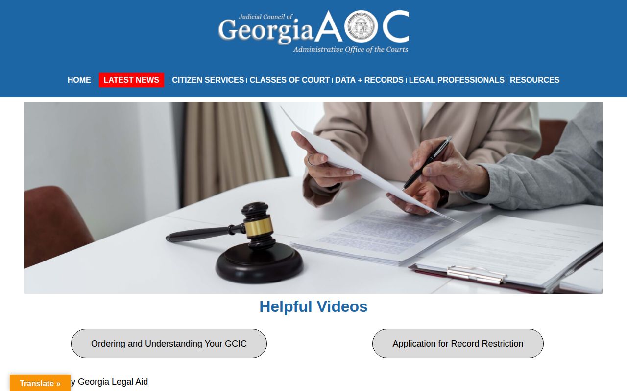 Georgia Courts record restriction information for a Thomas County booking photo